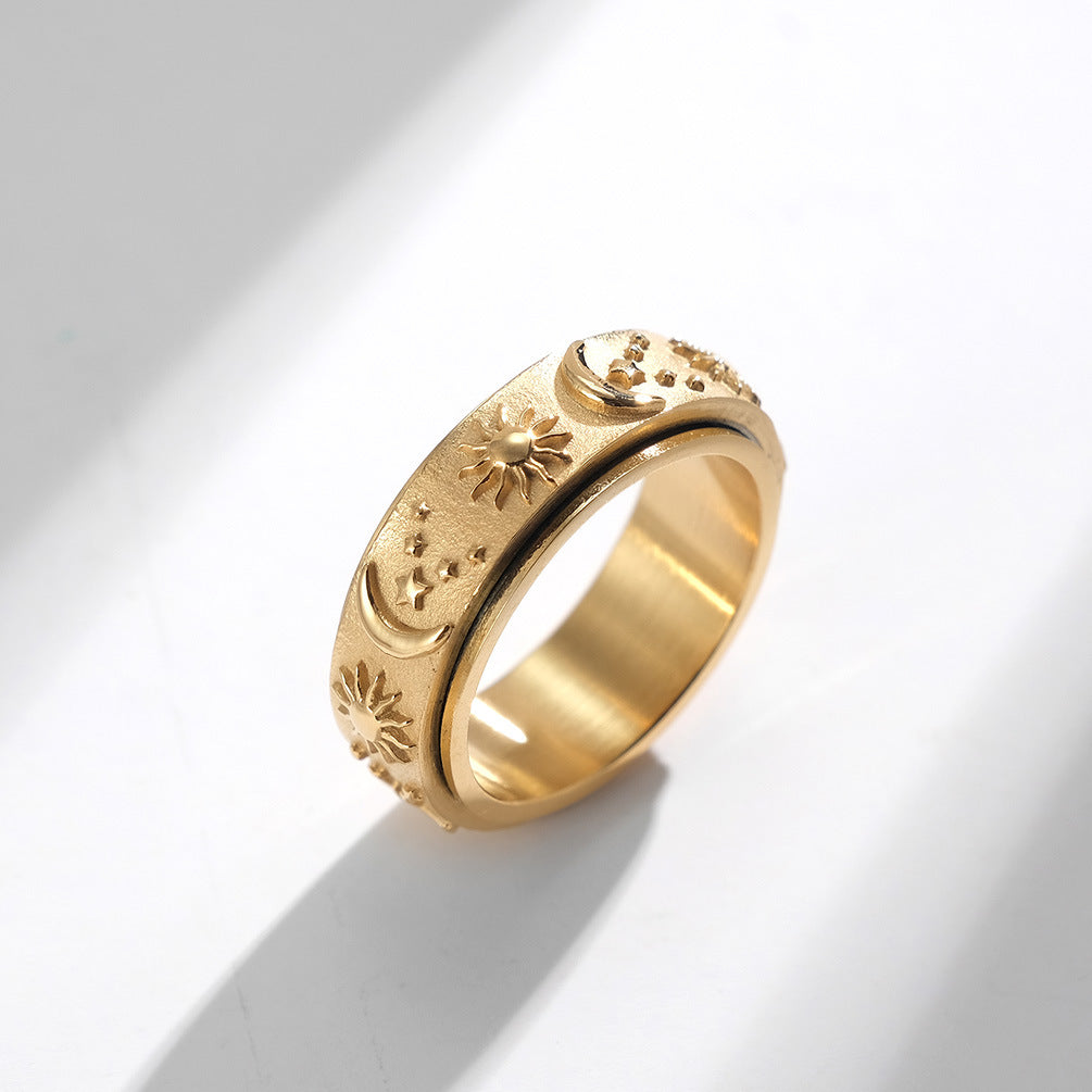 Cosmos Spinning Anxiety Ring – 14K Gold Waterproof