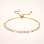 Luna Adjustable Tennis Bracelet – 14K Gold Zirconia Waterproof