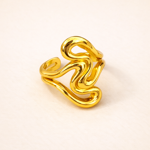 Forma Sculptural Ring – 14K Gold Waterproof