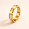 Amore Spinning Anxiety Ring – 18K Gold Zirconia Waterproof