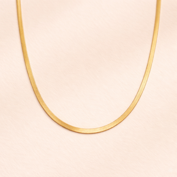 Aura Herringbone Necklace – 14K Gold Waterproof Jewelry