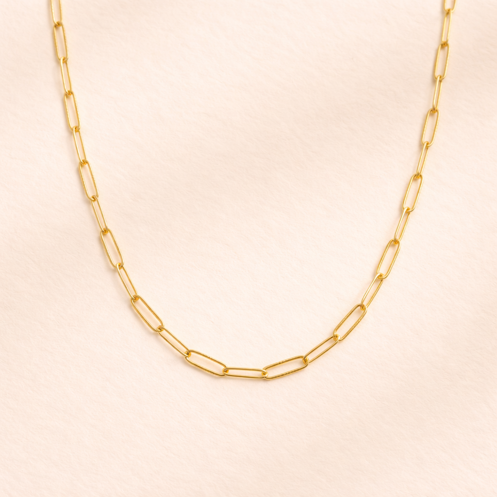Nova Paperclip Necklace – 18K Gold Waterproof Chain