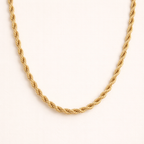 Twisted Rope Chain Necklace – 14K Gold Waterproof