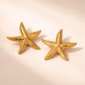 Starfish Stud Earrings – 14K Gold & Silver Waterproof