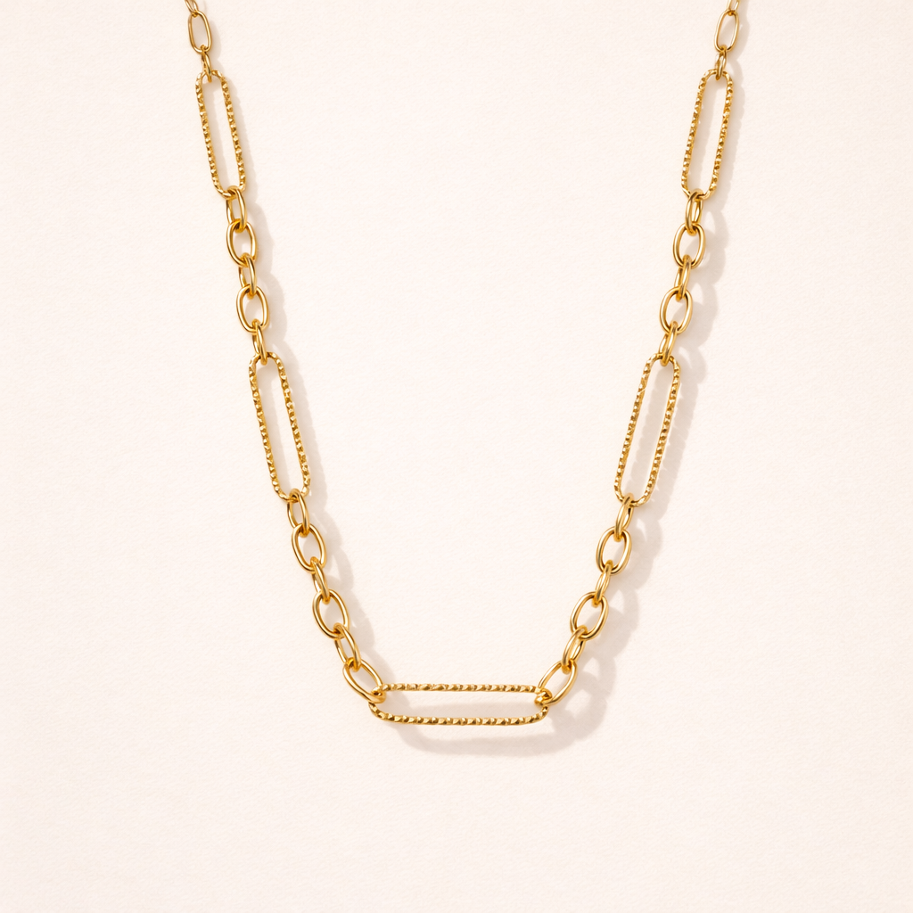 Monte Carlo Gold Chain Necklace – 18K Gold Waterproof