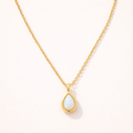 Aurora Opal Drop Necklace – 18K Gold Waterproof