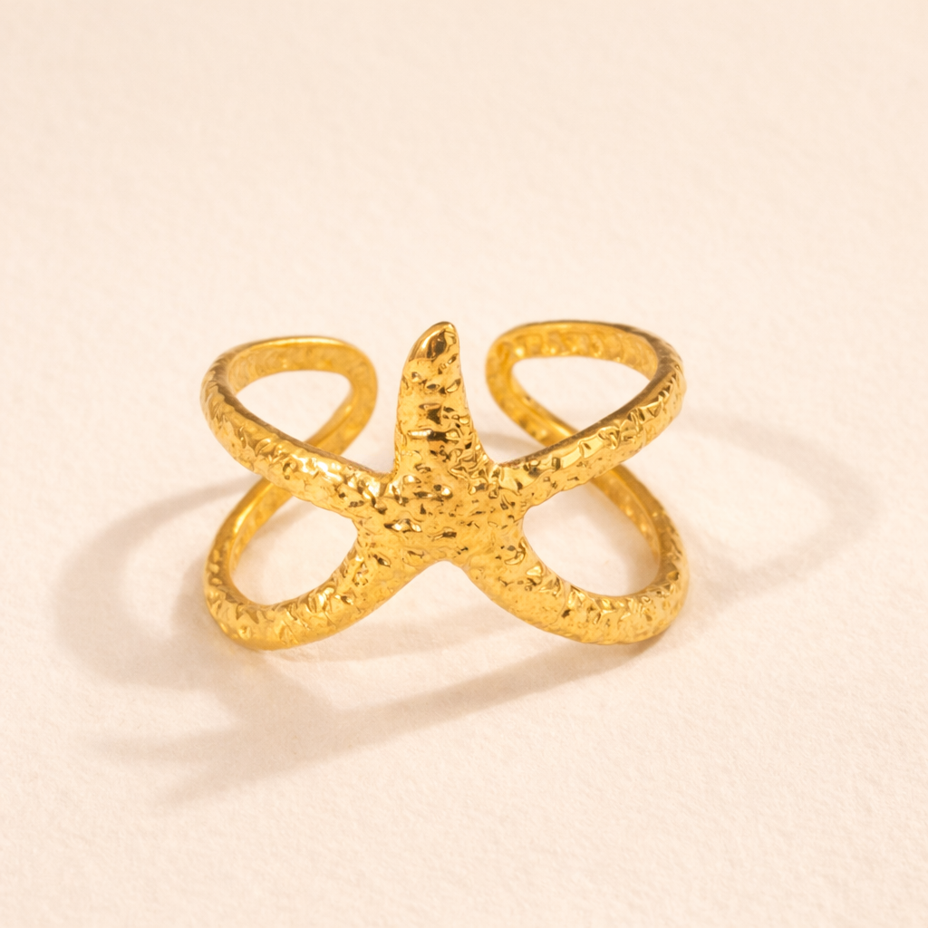 Stella Star Ring – 14K Gold Waterproof