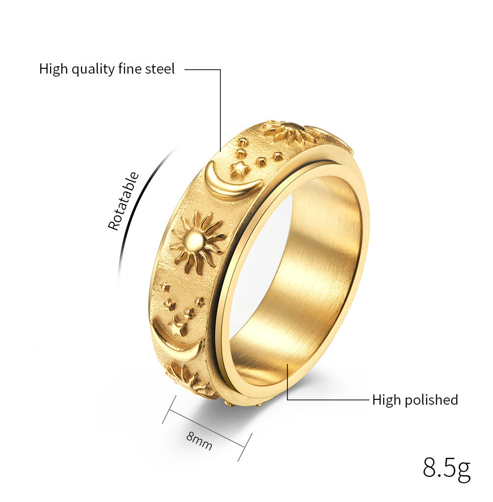 Cosmos Spinning Anxiety Ring – 14K Gold Waterproof