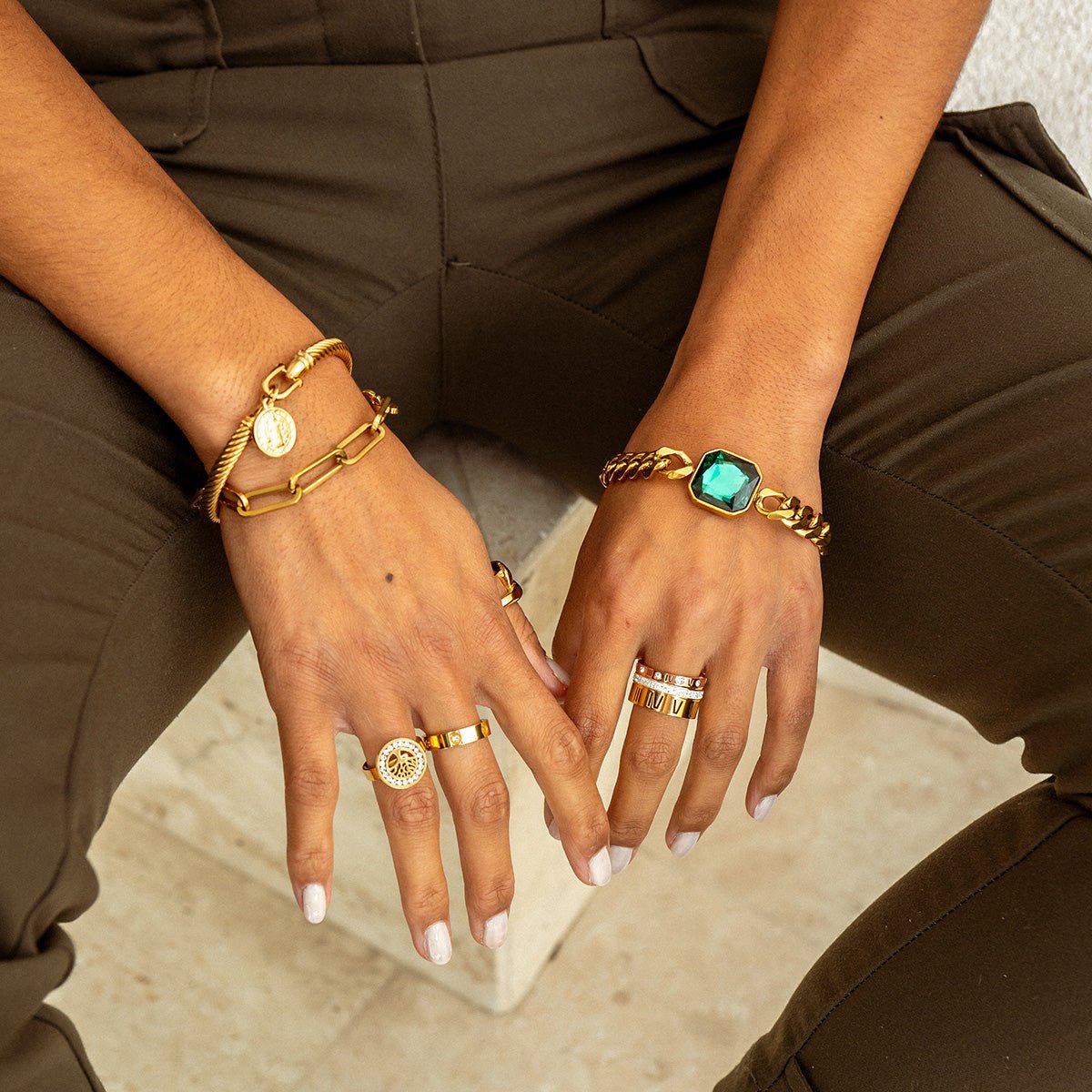 Roma Triple Band Roman Numeral Ring