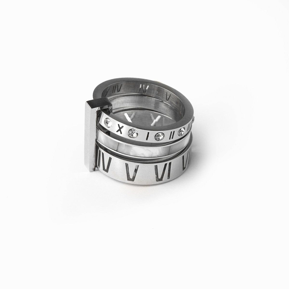 Roma Triple Band Roman Numeral Ring