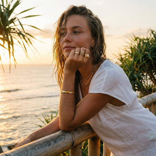 Ondina Gold Pearl Ring – 14K Gold Waterproof