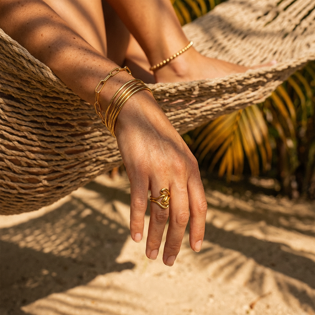 Forma Sculptural Ring – 14K Gold Waterproof