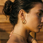 Tidal Double Hoop Earrings – 14K Gold Waterproof