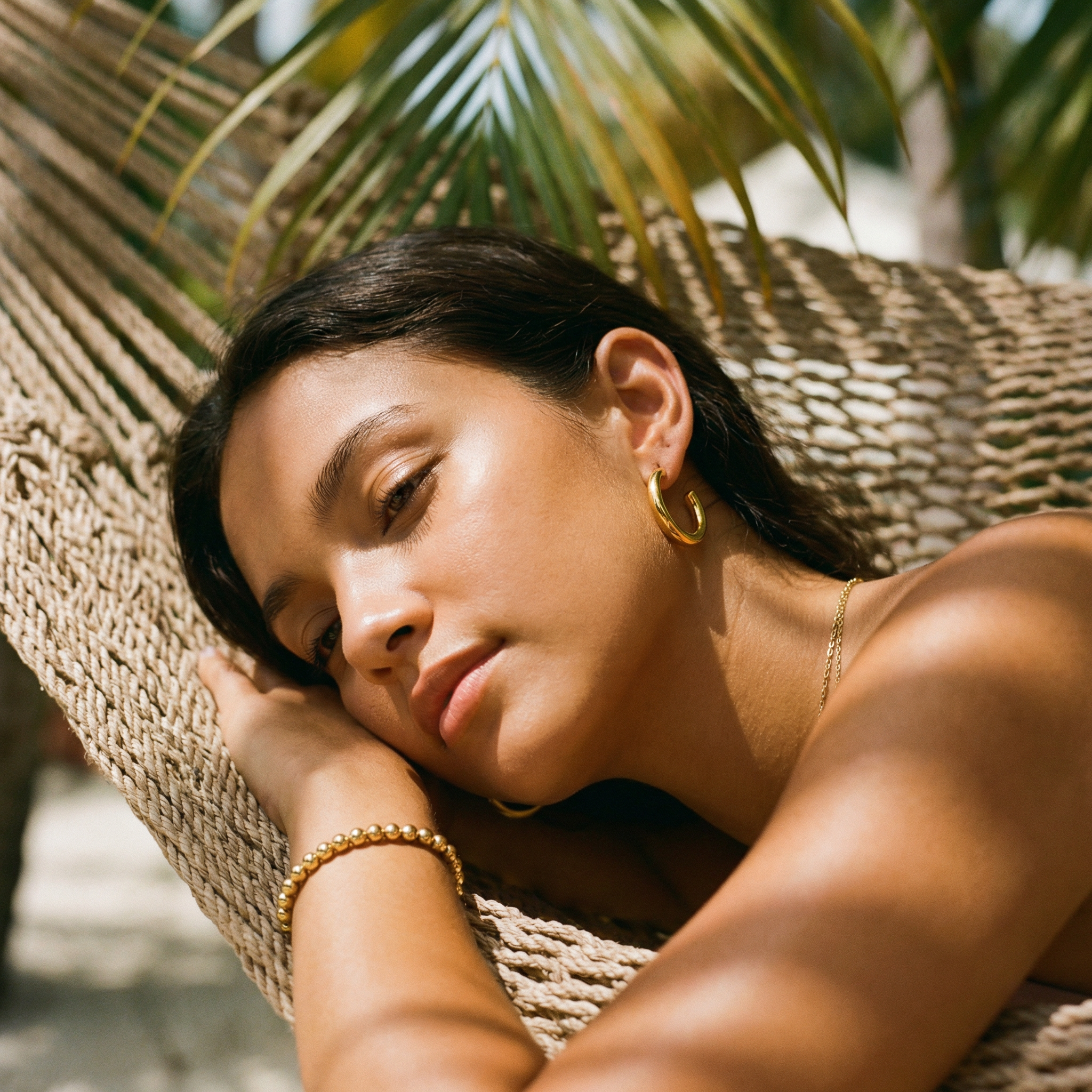 Tidal Double Hoop Earrings – 14K Gold Waterproof