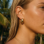 Lumi Mini Drop Huggie Earrings – 14K Gold Waterproof