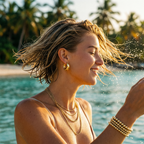 Lumi Mini Drop Huggie Earrings – 14K Gold Waterproof