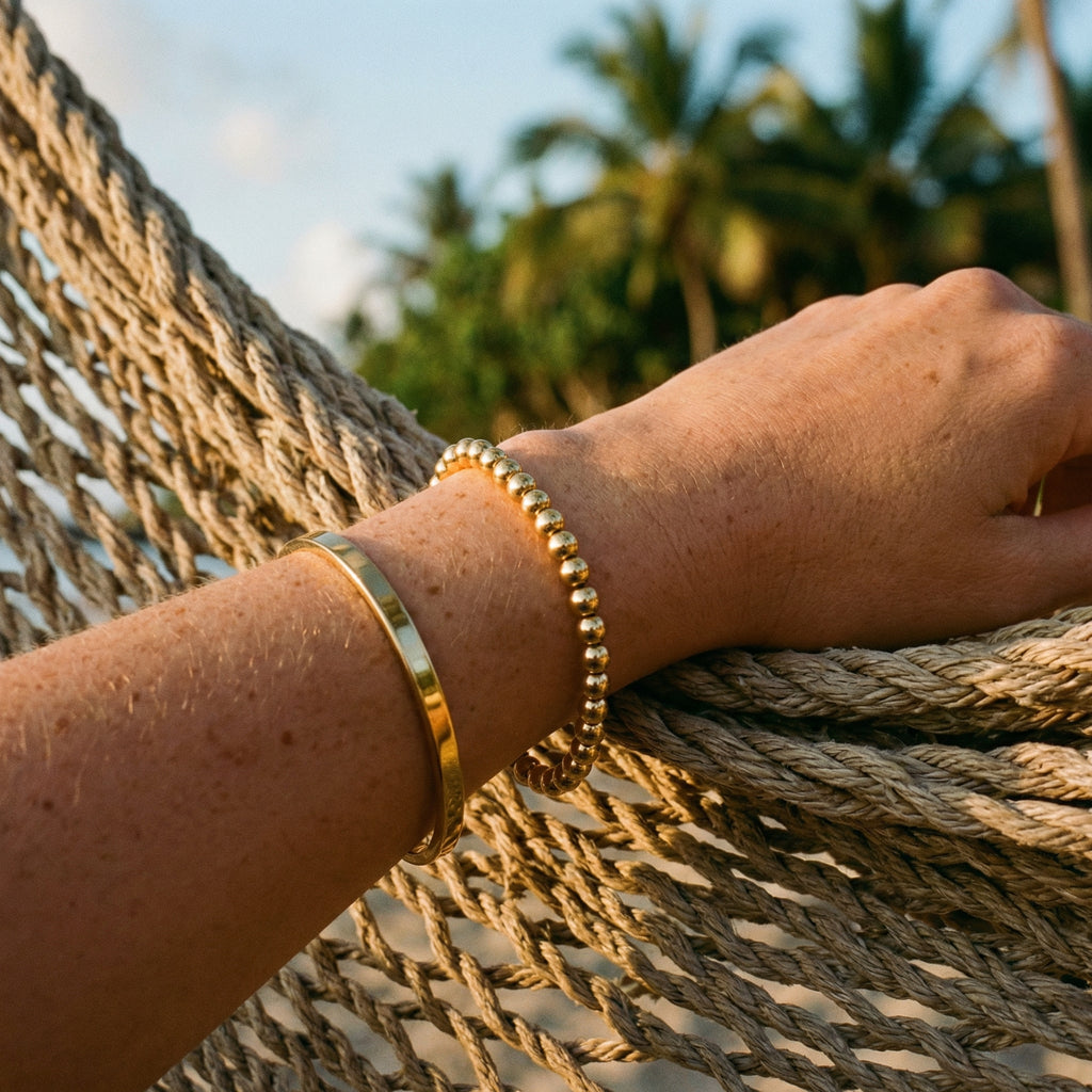 Solana Beaded Bracelet – 14K Gold Waterproof Stackable