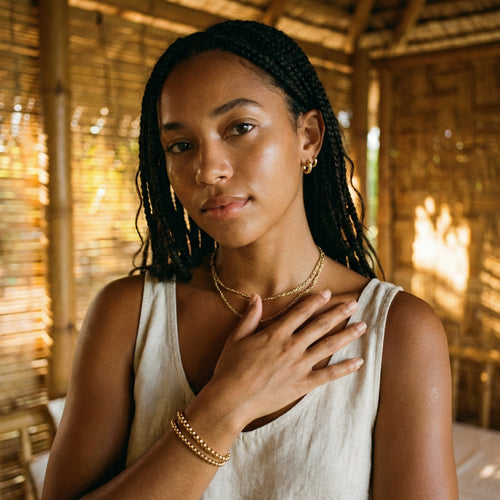 Solana Beaded Bracelet – 14K Gold Waterproof Stackable