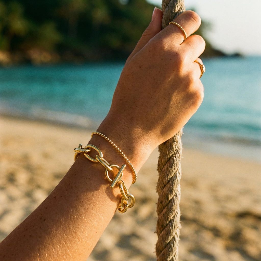 Bella Chunky Gold Bracelet – 14K Gold Waterproof