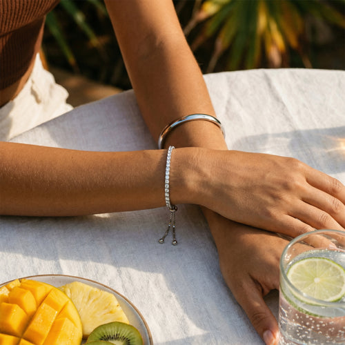 Luna Adjustable Tennis Bracelet – 14K Gold Zirconia Waterproof