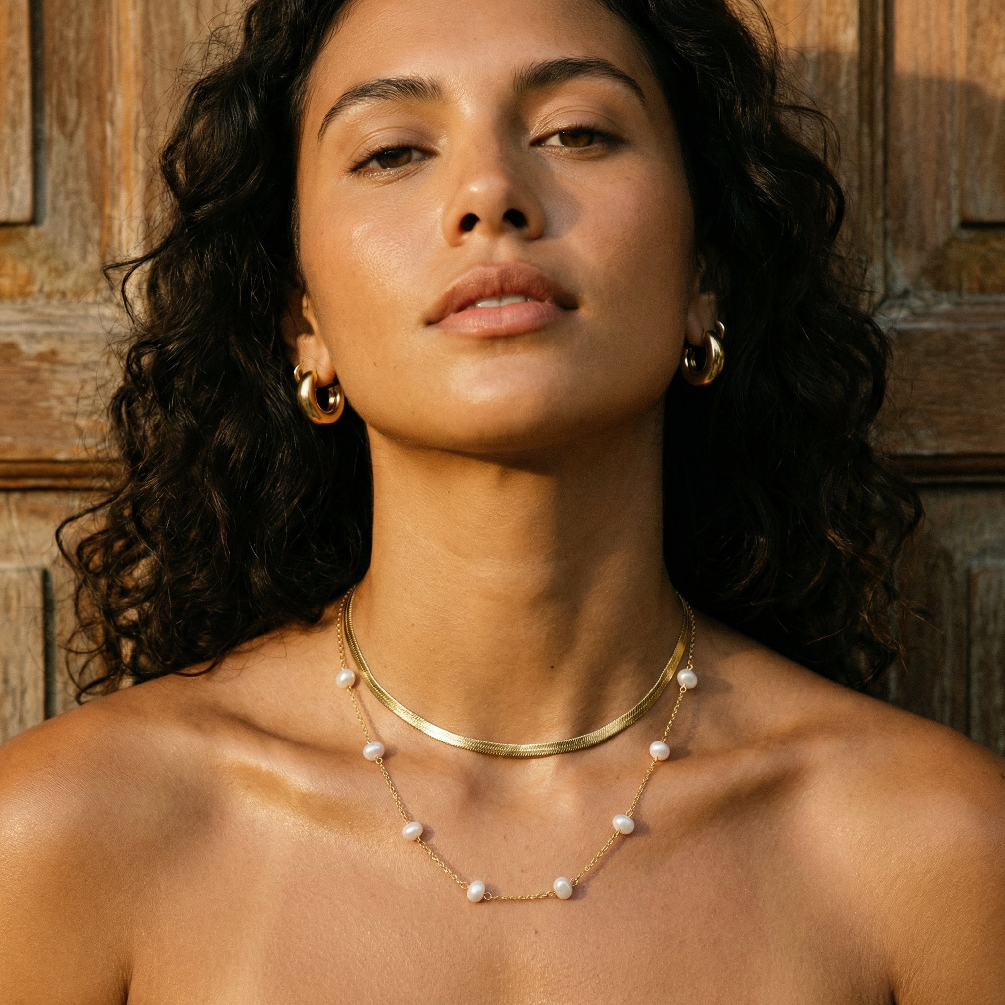 Elia Dainty Pearl Necklace – 14K Gold Waterproof