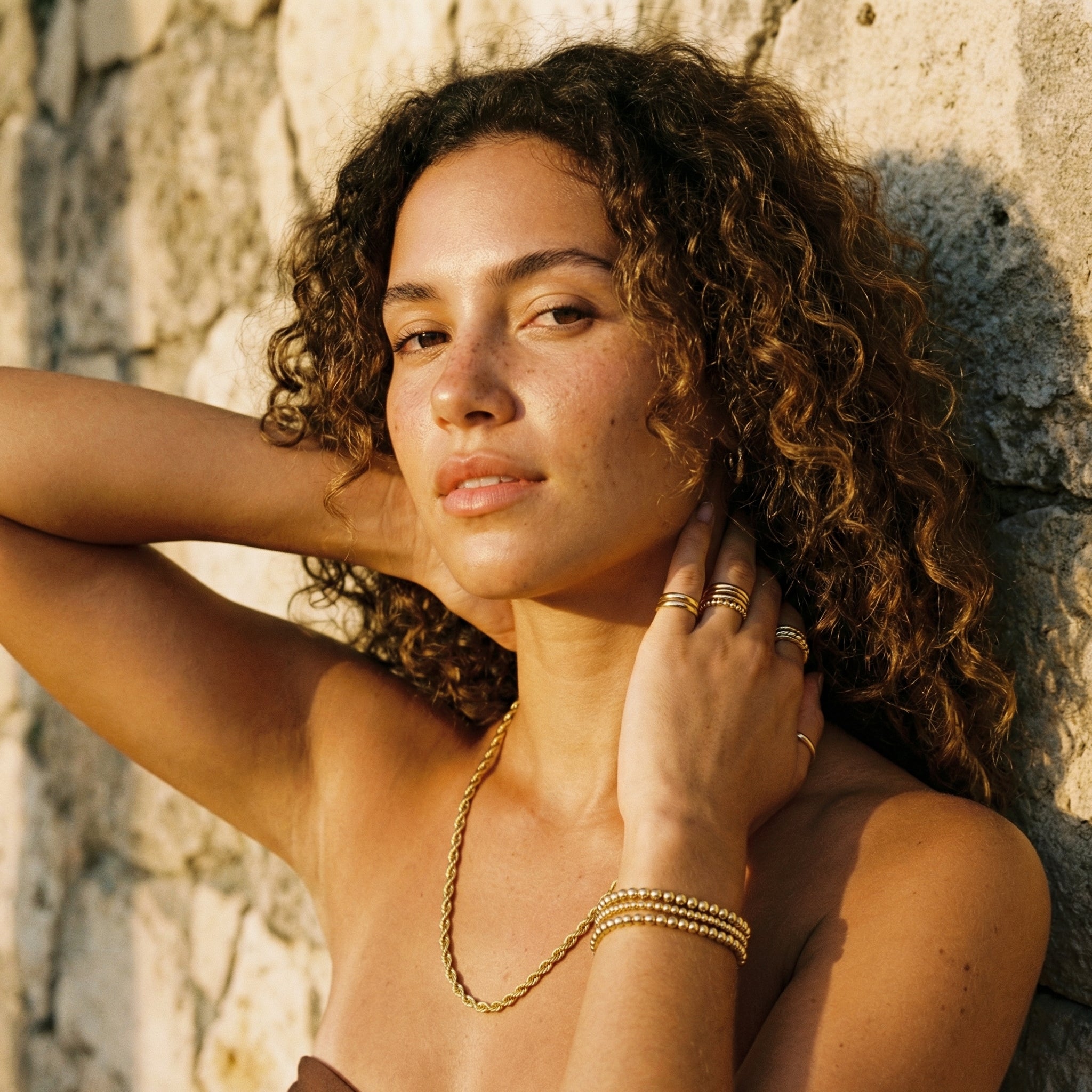 Twisted Rope Chain Necklace – 14K Gold Waterproof