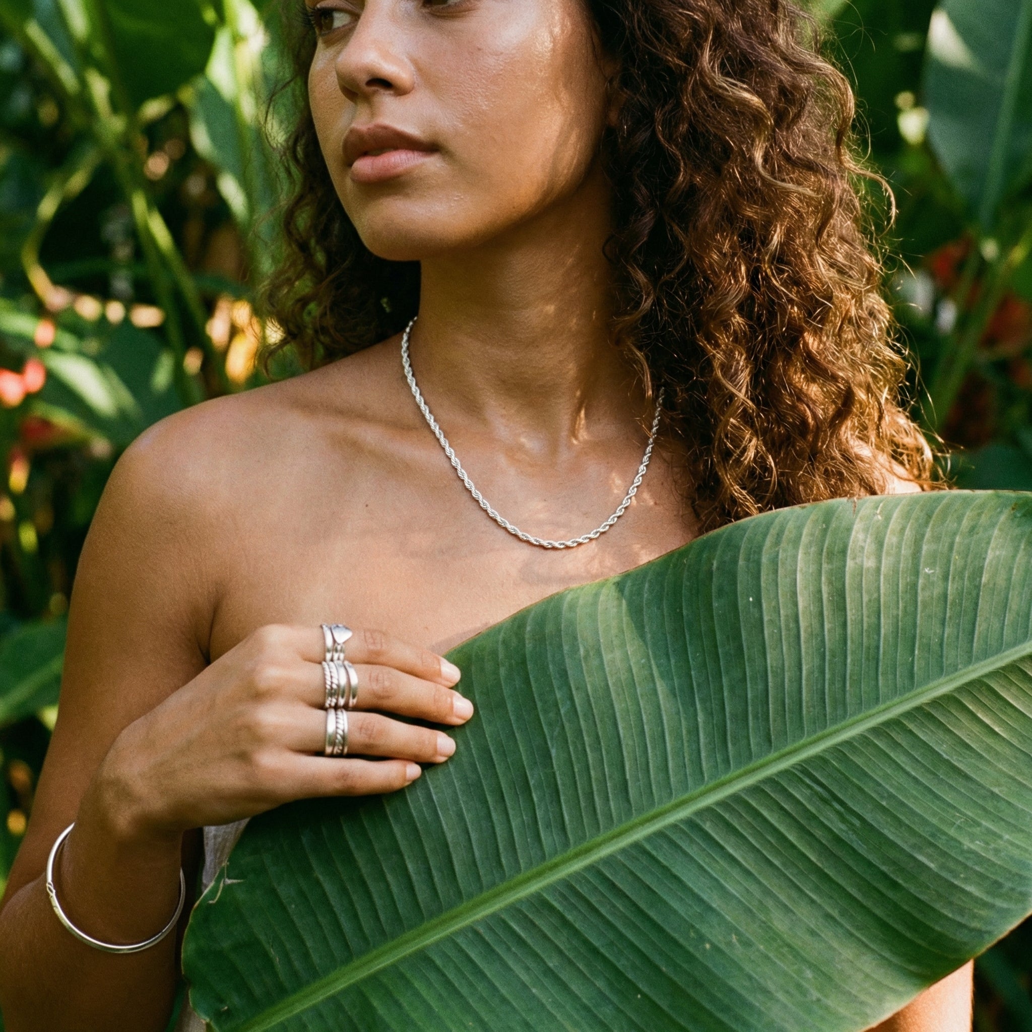 Twisted Rope Chain Necklace – 14K Gold Waterproof