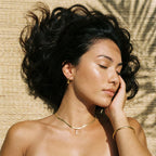 Diamond Initial Herringbone Necklace – 18K Gold Waterproof