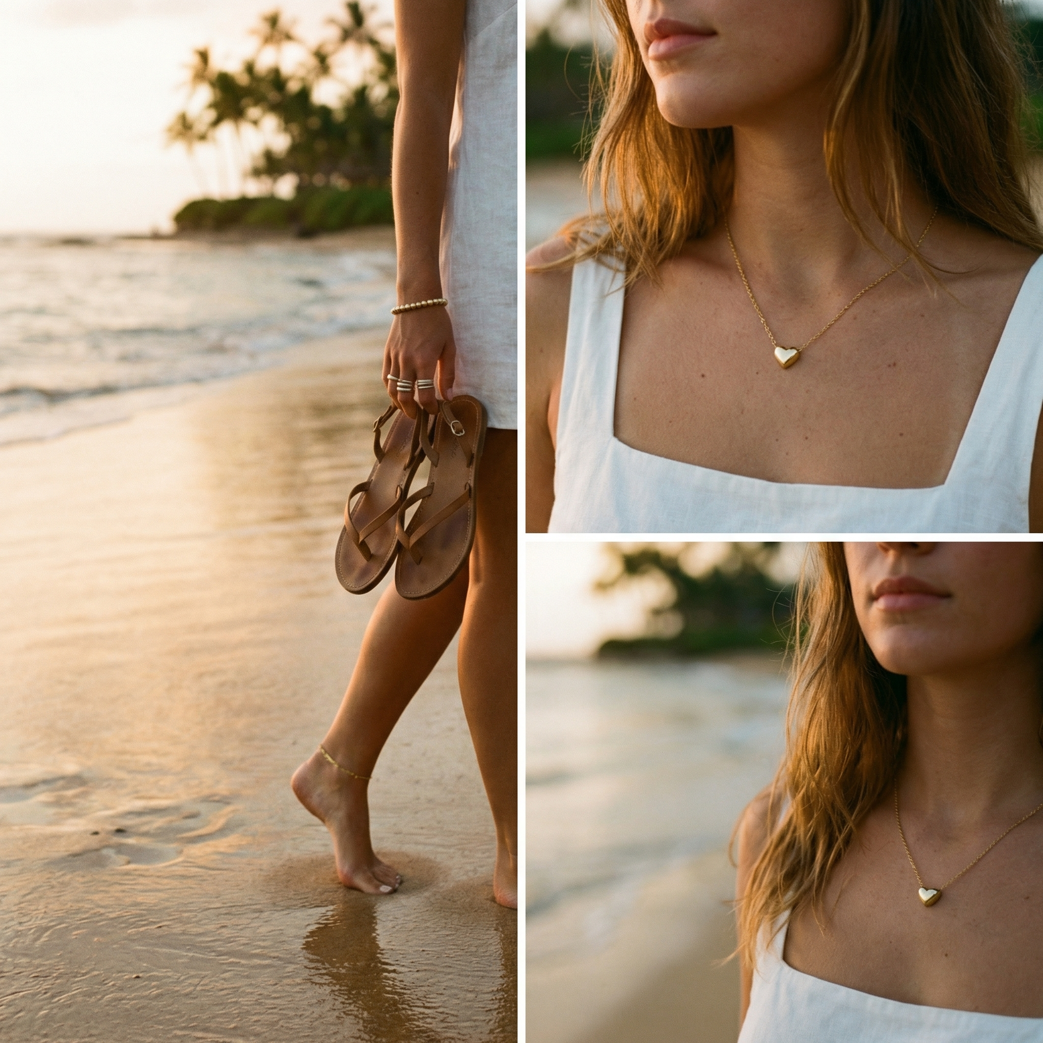 Dainty Heart Pendant Necklace – 14K Gold Waterproof