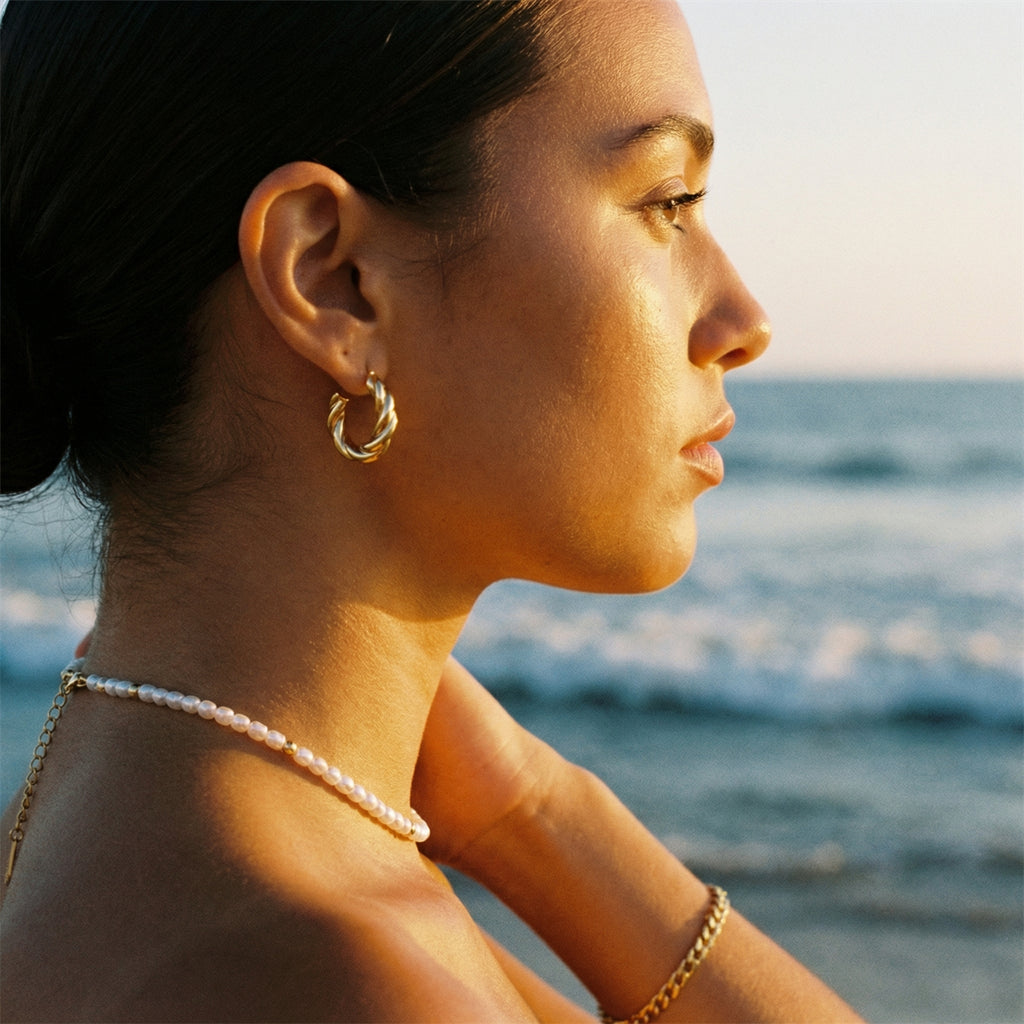 Capri Pearl and Gold Choker – 18K Gold Waterproof