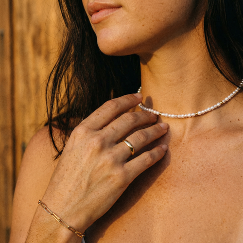 Capri Pearl and Gold Choker – 18K Gold Waterproof