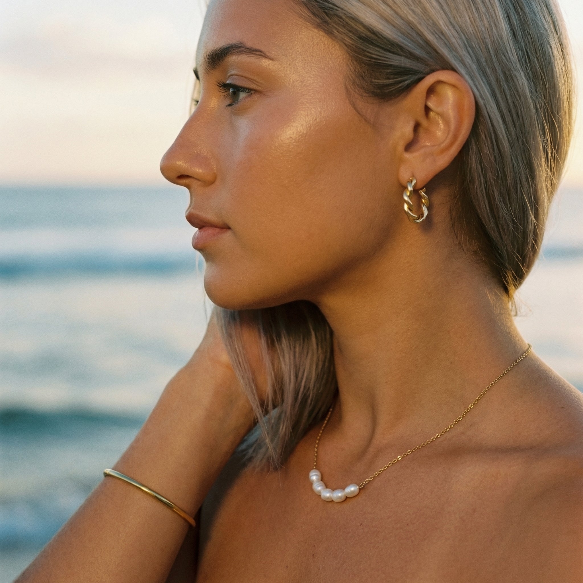 Maris Pearl Necklace – 14K Gold Waterproof