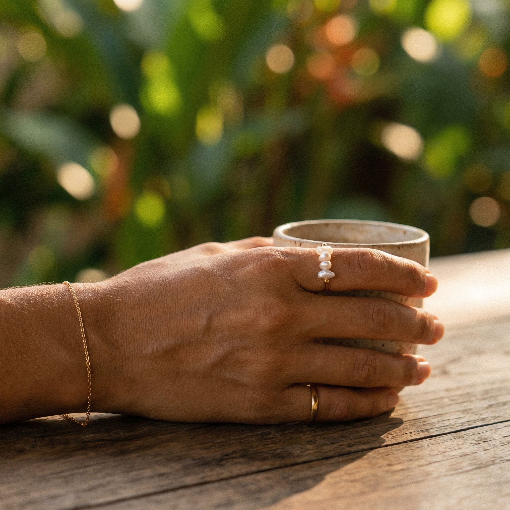 Isla Mini Pearl Ring – 14K Gold Waterproof