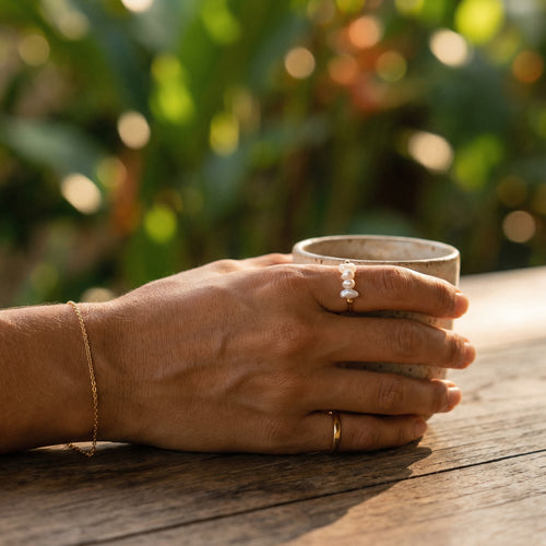 Isla Mini Pearl Ring – 14K Gold Waterproof