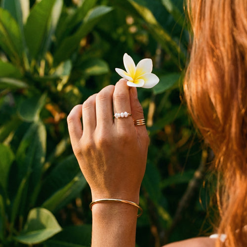 Isla Mini Pearl Ring – 14K Gold Waterproof