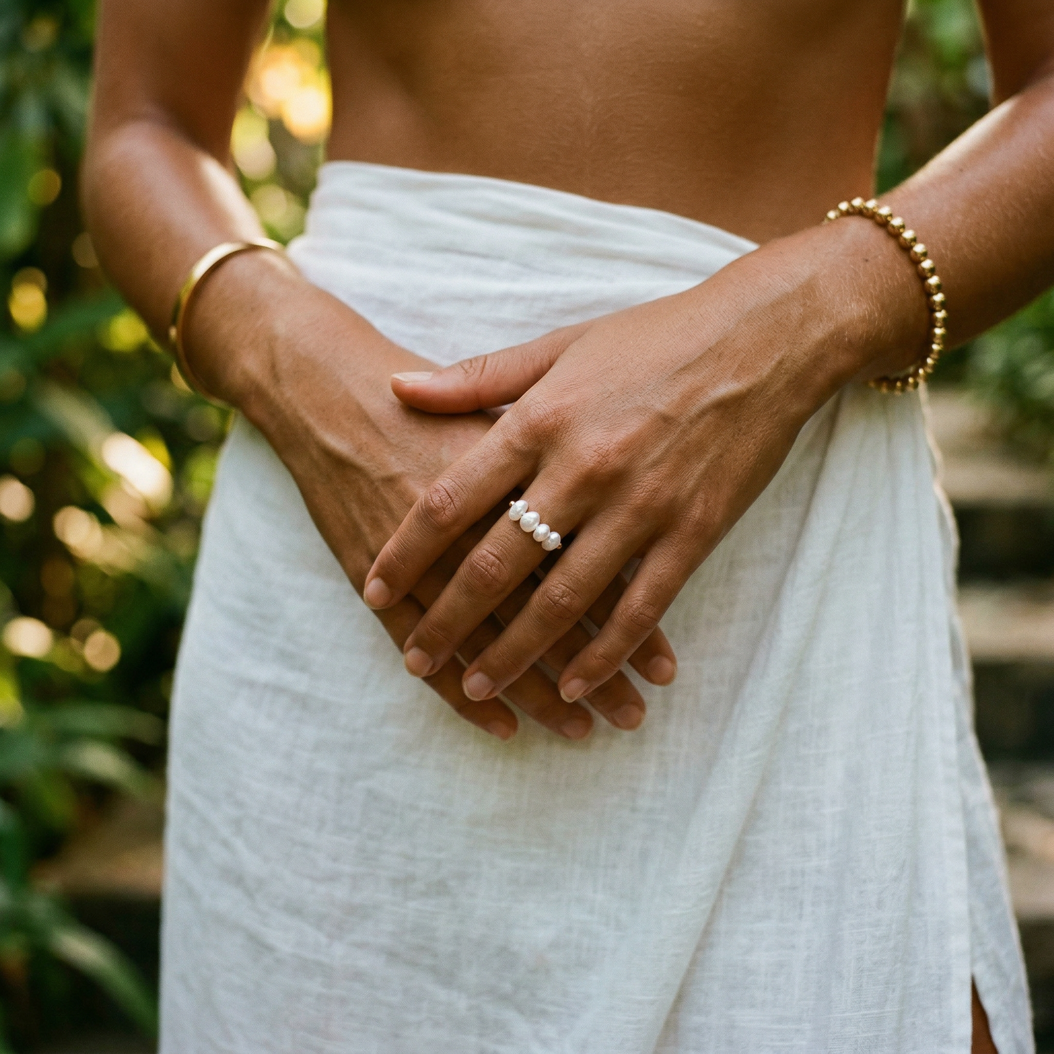 Isla Mini Pearl Ring – 14K Gold Waterproof