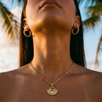 Oceana Shell Pearl Pendant Necklace – 14K Gold Waterproof