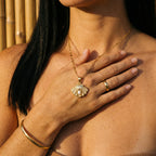 Oceana Shell Pearl Pendant Necklace – 14K Gold Waterproof