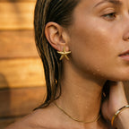 Starfish Stud Earrings – 14K Gold & Silver Waterproof