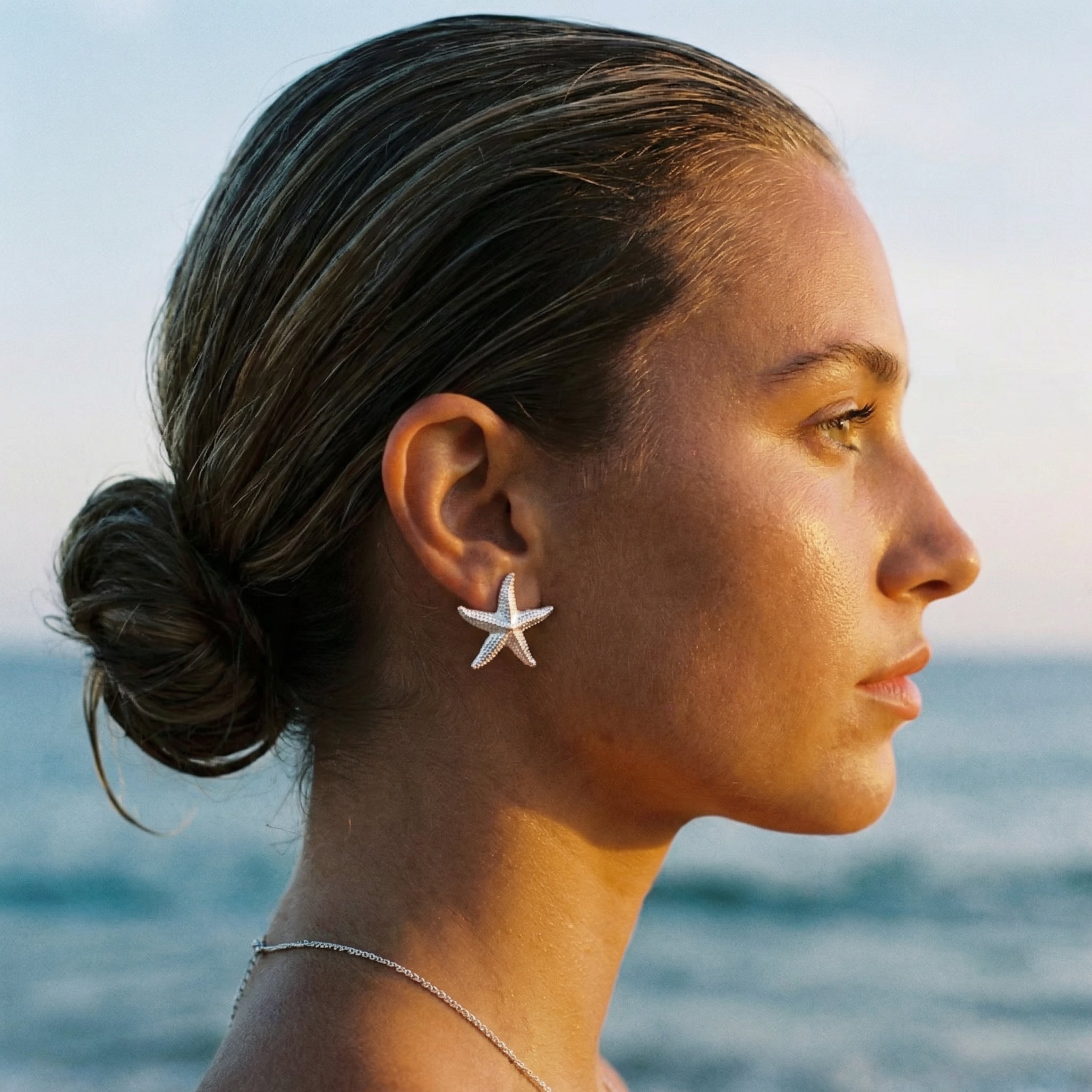Starfish Stud Earrings – 14K Gold & Silver Waterproof