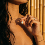 Aurora Opal Drop Necklace – 18K Gold Waterproof