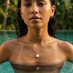 Aurora Opal Drop Necklace – 18K Gold Waterproof