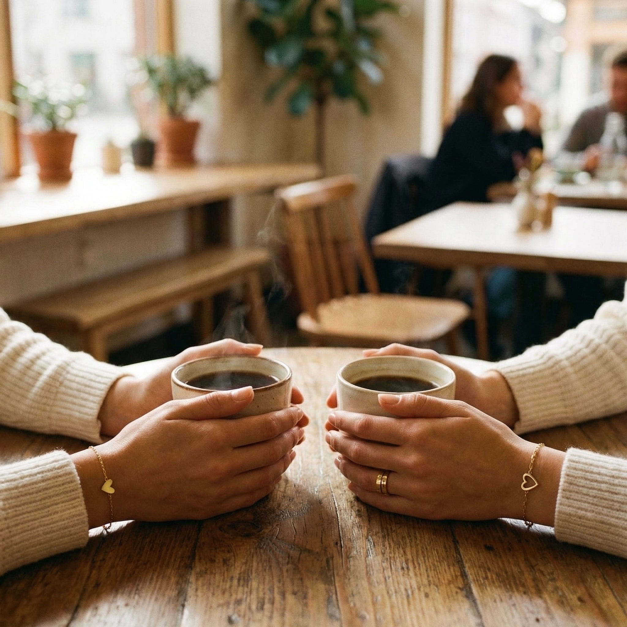Double Heart Charm Bracelet